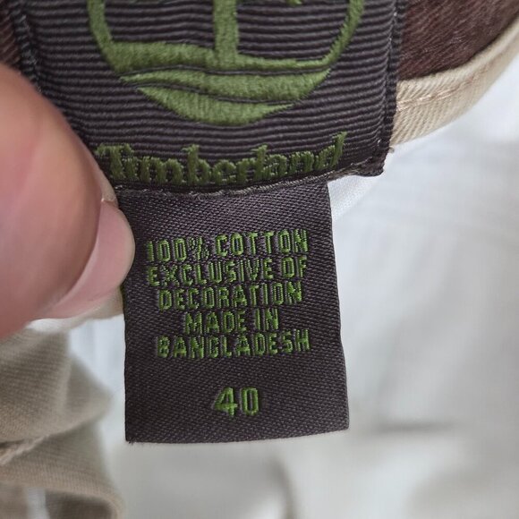 Y2K Vintage Timberland Men's Khaki Baggy Chino Shorts Size W40 Relaxed Skater - Picture 11 of 15